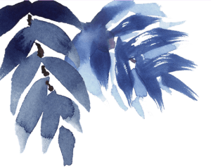 blue fern foliage graphic